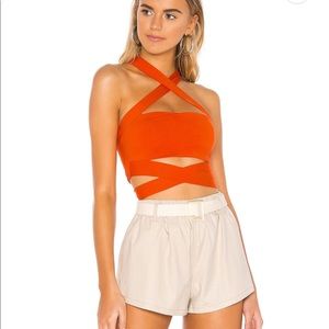 Superdown Elva Halter Tie Top, XS